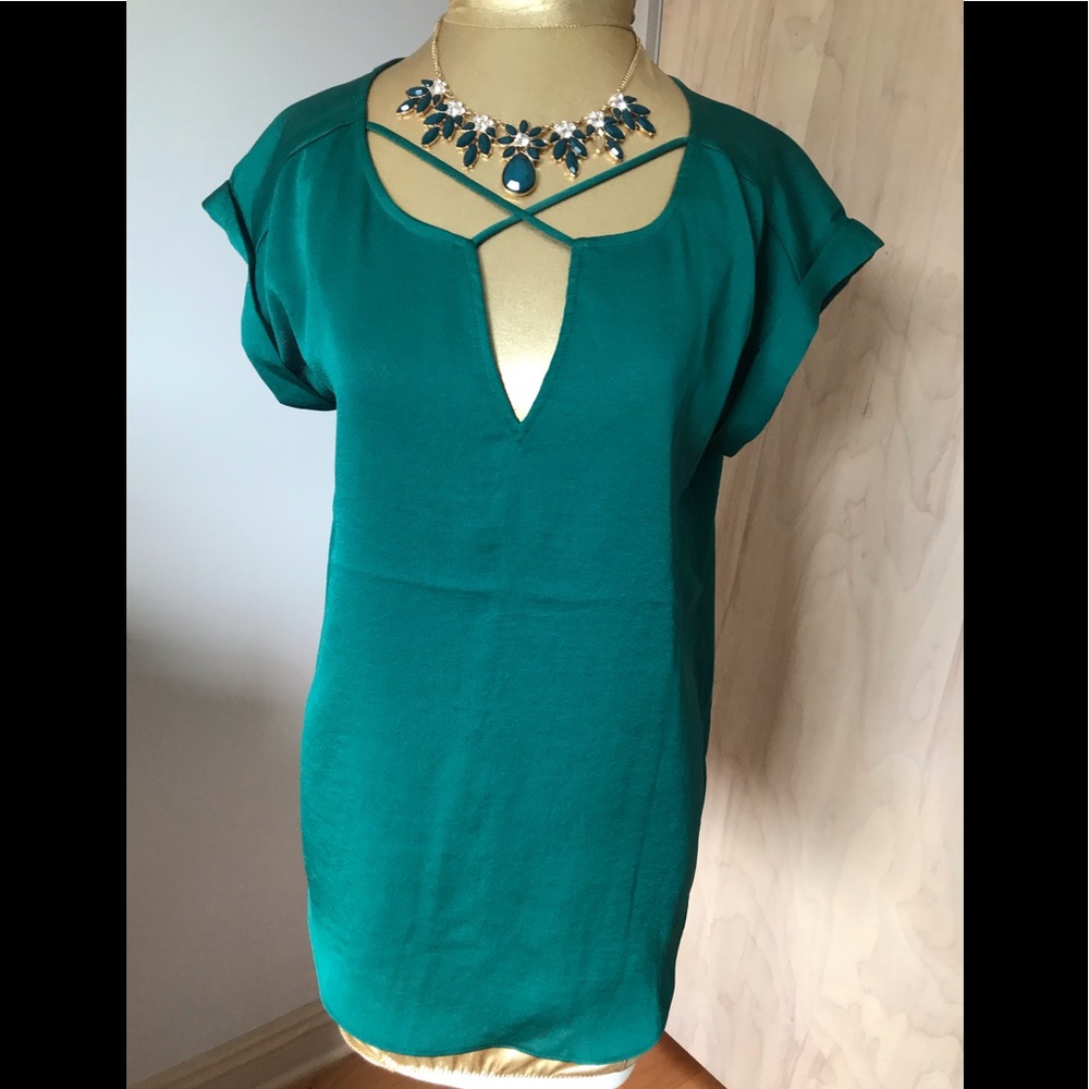 Express Green Satin Top